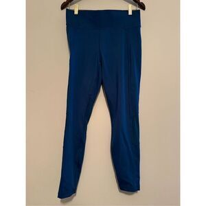 NWOT Women’s Lole Leggings 7/8 - Medium- Blue, Side Zip Pocket, Mesh/Sheer